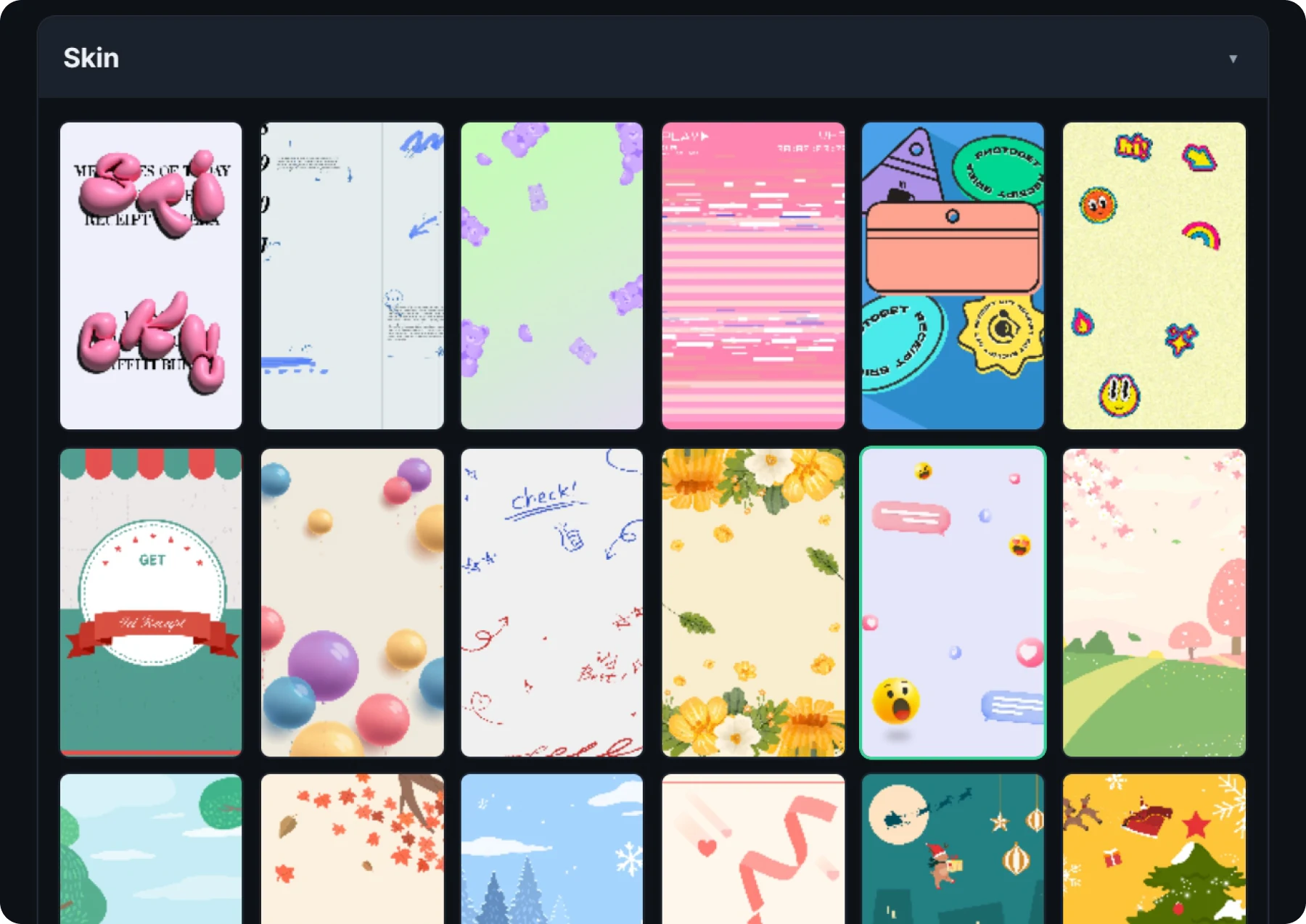 Capture screen background selection
